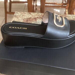 Coach Black and Gold Women's Sandals
